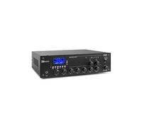 Power Dynamics PPA502 - Amplificateur 2 Zones avec Bluetooth 100V 50W, Lecteur MP3/USB, Télécommande Incluse, Entrée Ligne, Prise 6,3mm, Idéal pour l'Installation dans Un Bureau ou Magasin