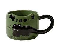 PpAaJK Tasse en céramique vintage en forme de chat de 380 ml, jolie tasse à café empilée pour le petit-déjeuner, pour l'utilisation en dortoir, pour la maison, idéale comme cadeau d'anniversaire à