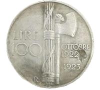Ppakudc Italie Monnaie Ancienne de Mussolini en Cuivre Blanc et Argent Collection de Dollars Étrangers en Argent Diamètre 38MM