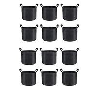 PPcdfre Lot de 12 sacs de culture de 15 litres, sacs de fleurs en tissu épais pour légumes, poignées robustes et coutures renforcées