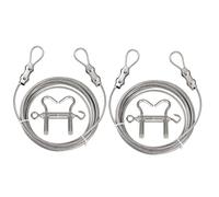 PPcdfre Lot de 2 cordes à linge portables coupe-vent avec système de fixation de câble en acier inoxydable multifonction et robuste