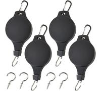 PPcdfre Lot de 4 poulies à crochet pour plantes avec 4 crochets de plafond pour suspendre des plantes rétractables d'extérieur