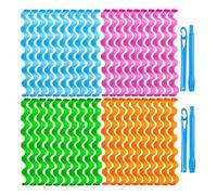 PPcdfre Lot de 40 bigoudis ondulés sans chaleur avec 2 ensembles de crochets de coiffage, boucles sans chaleur