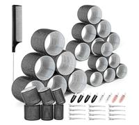 PPcdfre Lot de 43 bigoudis avec pinces à cheveux avec 3 tailles, rouleau à cheveux Jumbo avec 12 pinces en bec de canard