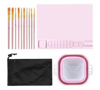 PPcdfre Tapis de Peinture en Silicone, Tapis D'Art en Silicone, Tapis D'Art avec Tasse, Nettoyage Facile, Protège Parfaitement les Surfaces. pour la Peinture, la Couleur