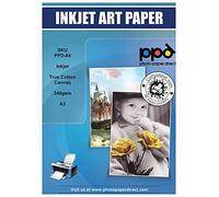 PPD 10 Feuilles x A3 Toile Canevas Beaux-Arts Imprimable Jet d'Encre, 100% Coton 340g, Papier Photo Texturé pour la Reproduction Fine Art, PPD-59-10