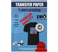 PPD 200 x A4 Papier Transfert Tee-Shirt/Textiles Noirs ou Foncés, Personnalisable, Thermocollant, Impression Jet d’Encre PPD-4-200