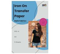 PPD 5 x A4 Papier Transfert Tee-Shirt/Textiles Noirs ou Foncés, Personnalisable, Thermocollant, Impression Jet d’Encre PPD-4-5