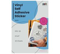 PPD A4 x 40 Autocollants en Vinyle Mat, Qualité Photo, Personnalisables, Impression Jet d’Encre, Résistants aux Déchirures et Etiquettes PPD-38-40