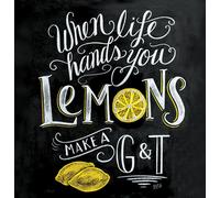 PPD Blackboard Lemons Servietten, 20 Stück, Tischservietten, Tissue, 33 x 33 cm, 1332462