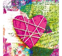 PPD Bright Heart Servietten, 20 Stück, Tischservietten, Tissue, Bunt, 33 x 33 cm, 1331208