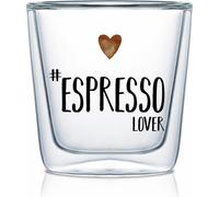 PPD Espresso Lover Doppelwandig, Espressoglas, Kaffeeglas, Borosilikatglas, 80 ml, 604254