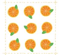 PPD Fashion Orange Allover Serviettes, 20 pièces, Serviettes de table, Tissue, Orange / Blanc / Vert clair, 12.5 cm, 1251976