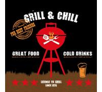 PPD Grill & Chill Black Serviettes, 20 pièces, Serviettes de table, Tissue, Multicolore, 33 x 33 cm, 1332052