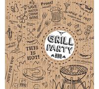 PPD Grill & Party Brown Serviettes, 20 pièces, Serviettes de table, Tissue, Marron / Blanc, 33 x 33 cm, 1331621