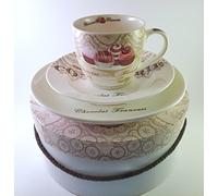 PPD la Bonne confiserie Tasse à café Viva Lot de 6 Assiettes Porcelaine