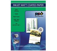 PPD Lot de 100 feuilles de papier photo mat + 100 feuilles offertes pour imprimante jet d'encre A4 120g/m²