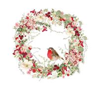 PPD Lot de 20 serviettes de table - Motif couronne naturelle festive - Idéales pour le découpage et la technique des serviettes - 33 x 33 cm