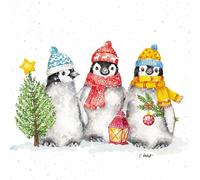 PPD Lot de 20 serviettes de table Motif pingouins de Noël Aspect hiver Serviettes en papier avec motif Convient également pour le découpage et la technique des serviettes 33 x 33 cm