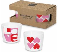 PPD Love & Hearts Graphic Egg Cup Set, 2-tlg., Eierbecher, Eierhalter, New Bone China, 162403075