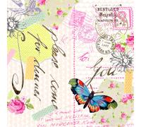 PPD Love Letter Servietten, 20 Stück, Tischservietten, Tissue, Bunt, 33 x 33 cm, 1331539