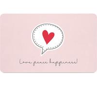 PPD Love, peace, happiness D@H Tray, Planche à découper, Planche, Petit déjeuner, Resopal, Blanc / Noir, 14.3 x 23.3 cm, 586002072