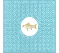 PPD Medaillon Fish Aqua Servietten, Tischservietten, 15 Stück, Tissue, Hellblau / Gold, 33 x 33 cm, 1331989