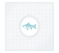 PPD Medaillon Fish Pearl Aqua Servietten, Tischservietten, 15 Stück, Tissue, Grau / Hellblau, 33 x 33 cm, 1331991