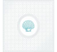 PPD Medaillon Shell Pearl Aqua Servietten, Tischservietten, 15 Stück, Tissue, Grau / Hellblau, 33 x 33 cm, 1331992