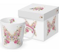 PPD Papillon et fleurs Trend Mug, in Geschenkbox, Henkelbecher, Kaffeebecher, Becher, Tasse, New Bone China, 400 ml, 160302595