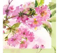 PPD Pink Cherry Blossom Servietten, 20 Stück, Tischservietten, Tissue, Weiß / Bunt, 12.5 cm, 1251920
