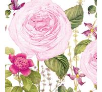PPD Princess Rose Serviettes, 20 pièces, Serviettes de table, Tissue, blanc / multicolore, 33 x 33 cm, 1331919