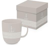 PPD Pure Anchor taupe Matte Mug, in Geschenkbox, Henkelbecher, Kaffeebecher, Becher, Tasse, New Bone China, 400 ml, 604621