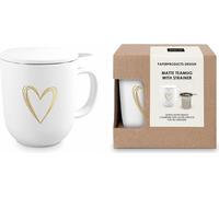 PPD Pure Heart gold Matte T-Mug, tasse à thé, mug, tasse, avec passoire et couvercle, New Bone China, 350 ml, 162801916