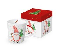 PPD Tasse de Noël nain d'hiver dans la neige en porcelaine. Tasse à motif pour la table dressée et comme cadeau, 0,4 l x H 10,5 cm
