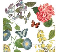 PPD Victoria Garden Servietten, 20 Stück, Tischservietten, Tissue, Weiß / Bunt, 33 x 33 cm, 1331918
