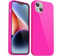 Ppdaz-Pour Iphone 14 Plus Coque Silicone, Mince Étui Pure Color Smooth Rubber Gel Original, Souple Tpu Étui Slim Antichoc Protection Cover, Rose Vif