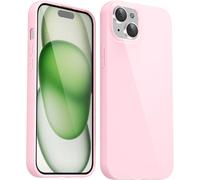 Ppdaz-Pour Iphone 15 Coque Silicone, Mince Étui Pure Color Smooth Rubber Gel Original, Souple Tpu Étui Slim Antichoc Protection Cover, Rose