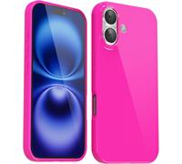 Ppdaz-Pour Iphone 16 Coque Silicone, Mince Étui Pure Color Smooth Rubber Gel Original, Souple Tpu Étui Slim Antichoc Protection Cover, Rose Vif