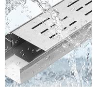 PpeiliL 1 Bouchon de Drainage étroit en Acier Inoxydable - Système de Drainage de gouttière extérieure de 39,4 Pouces for Une canalisation Efficace de l'eau(100cmx3.5cmx3cm)