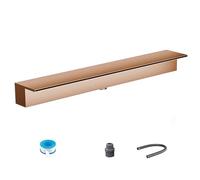 PpeiliL Déversoir de Cascade Personnalisable en Acier Inoxydable de 20 à 200 cm avec Tube Souple et raccord en PVC for piscines et Jardins (1 pièce)(Light Coffee,145cm)