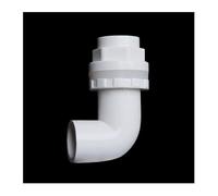 PpeiliL Raccord de vidange coudé à 90° en PVC 20-50 mm for Aquarium - Raccord de trop-Plein for Aquariums, piscines et systèmes d'irrigation(White,32mm)