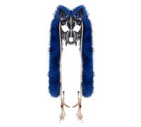 PPFINE Masque en fausse fourrure d'animal à fourrure, loup, renard, costume de loup-garou, accessoire de cosplay pour les fêtes à thème d'Halloween