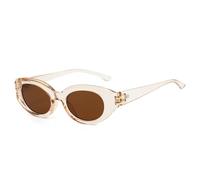 PPFVVTV Lunettes de soleil œil de chat tendance pour femmes, verres UV400, style rétro, petites, ovales, rouges et bleues, pour hommes et femmes, pour l'extérieur (thé champagne)