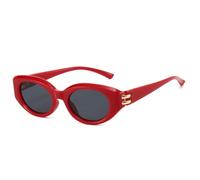 PPFVVTV Lunettes de soleil œil de chat tendance pour femmes, verres UV400, style rétro, petites, ovales, rouges, bleues, pour hommes, pour l'extérieur (rouge et gris)