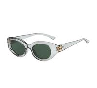 PPFVVTV Lunettes de soleil œil de chat tendance pour femmes, verres UV400, style rétro, petites, ovales, rouges, bleues, pour hommes, pour l'extérieur (gris, vert foncé)