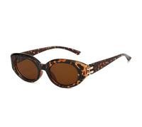 PPFVVTV Lunettes de soleil œil de chat tendance pour femmes, verres UV400, style rétro, petites, ovales, rouges et bleues, pour hommes et femmes, pour l'extérieur (thé léopard)