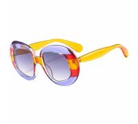 PPFVVTV Lunettes de soleil ovales surdimensionnées vintage unisexes à grande monture, tendance, pour l'extérieur, l'été, les voyages, UV400 (jaune et gris)