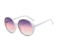 PPFVVTV Lunettes de soleil rondes rétro pour femmes, lunettes de soleil ovales pour femmes UV400, blanches, taille unique
