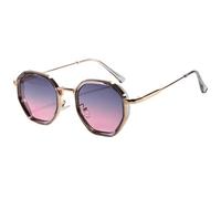 PPFVVTV Lunettes de soleil vintage pour femmes, style octogonal, style steampunk, dégradé (gris)